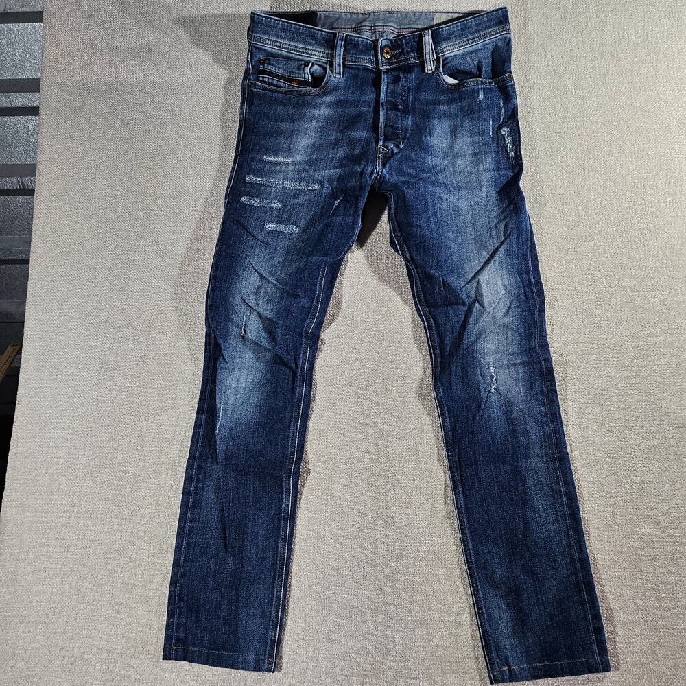 Vintage Diesel Tepphar Slim Jeans Mens 29x32 Blue Distressed Denim